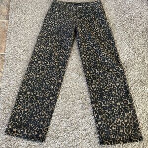 Ashley Mason Animal Print Straight Leg Jeans